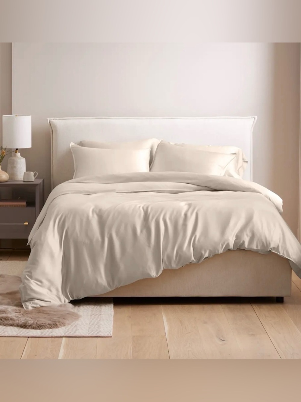 Quince Bamboo Duvet Cover Set Beige King/Cal King NWT IN PACKAGE - Picture 2 of 7